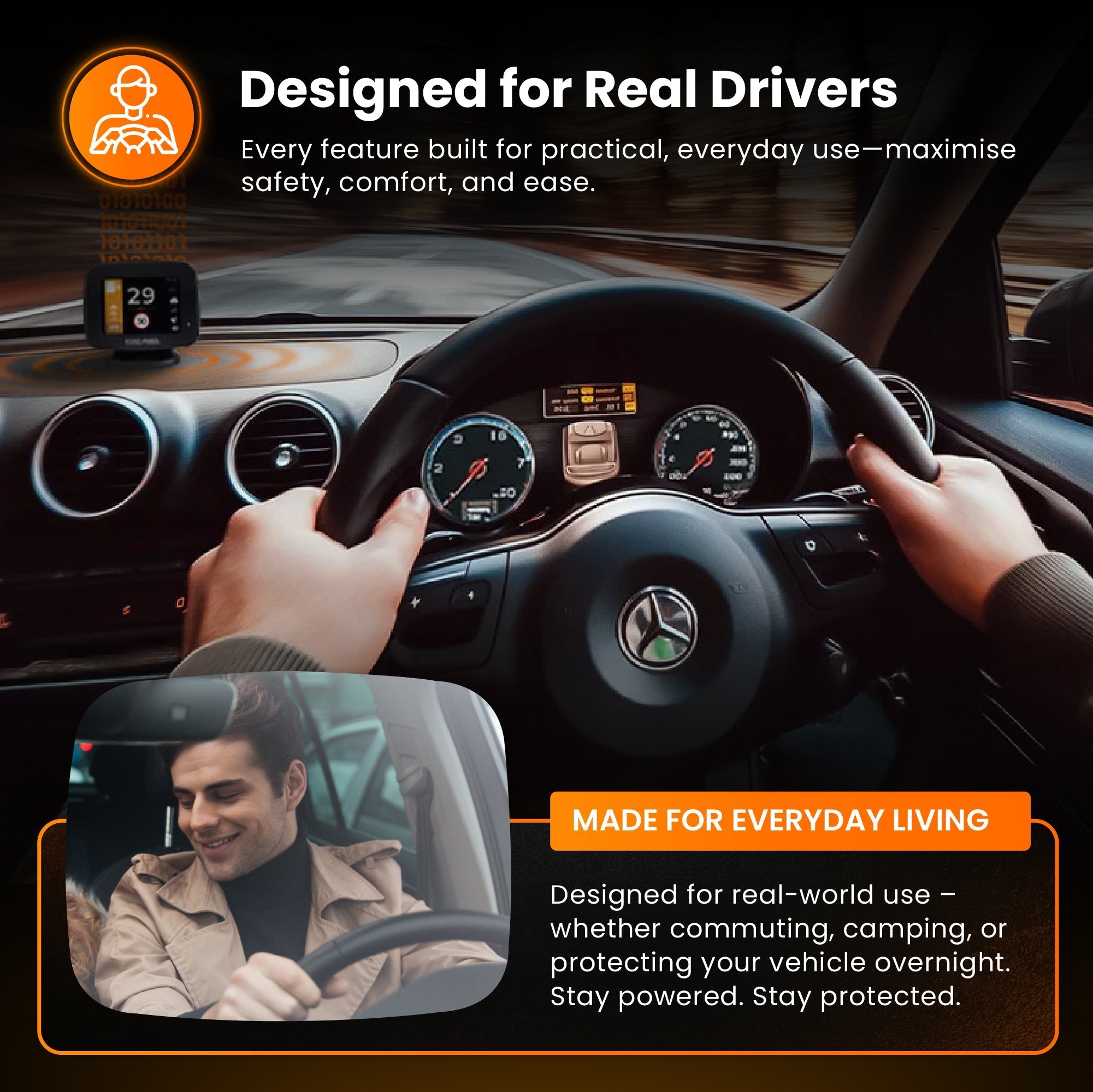 HWK5VC-OBD Road Angel Halo Dashcam 5V 2-in-1 Festverdrahtungssatz mit USB Typ-C, Sicherungsabgriffen & OBD2