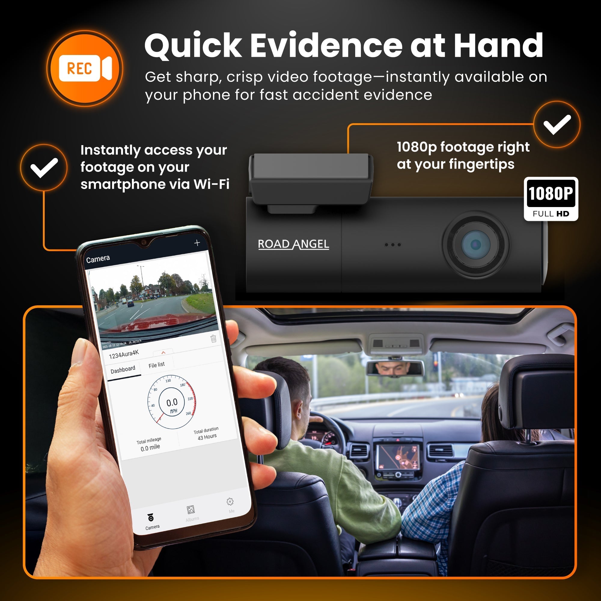Halo Spark Full HD 1080p Single-Dashcam mit Parkmodus & Wintermodus (USB-C)