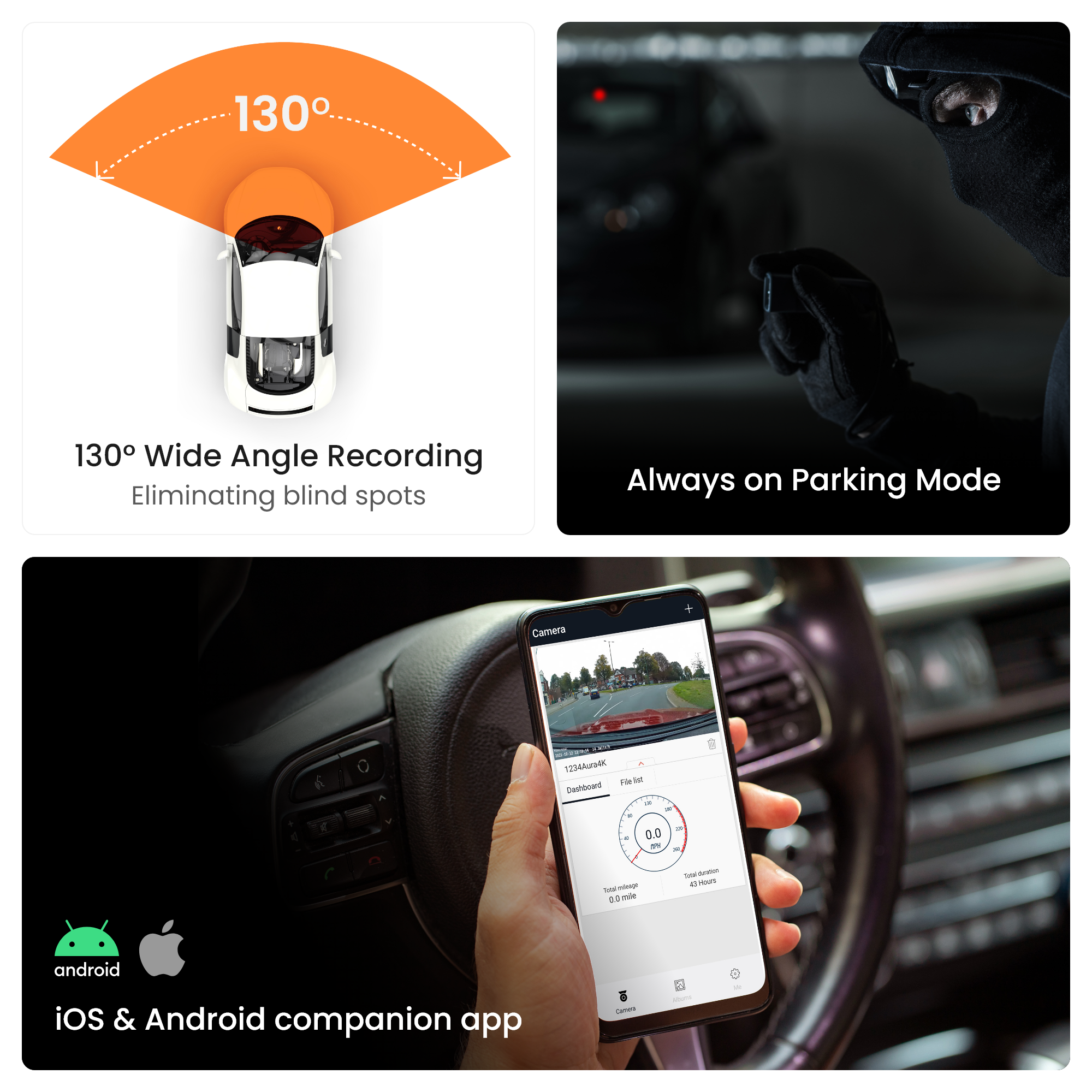 2025 Road Angel Halo Start 2 Deluxe 1080p Full HD Kompakt-Dashcam mit Schnellwechselhalterung, 64-GB-SD-Karte & Festverdrahtungssatz