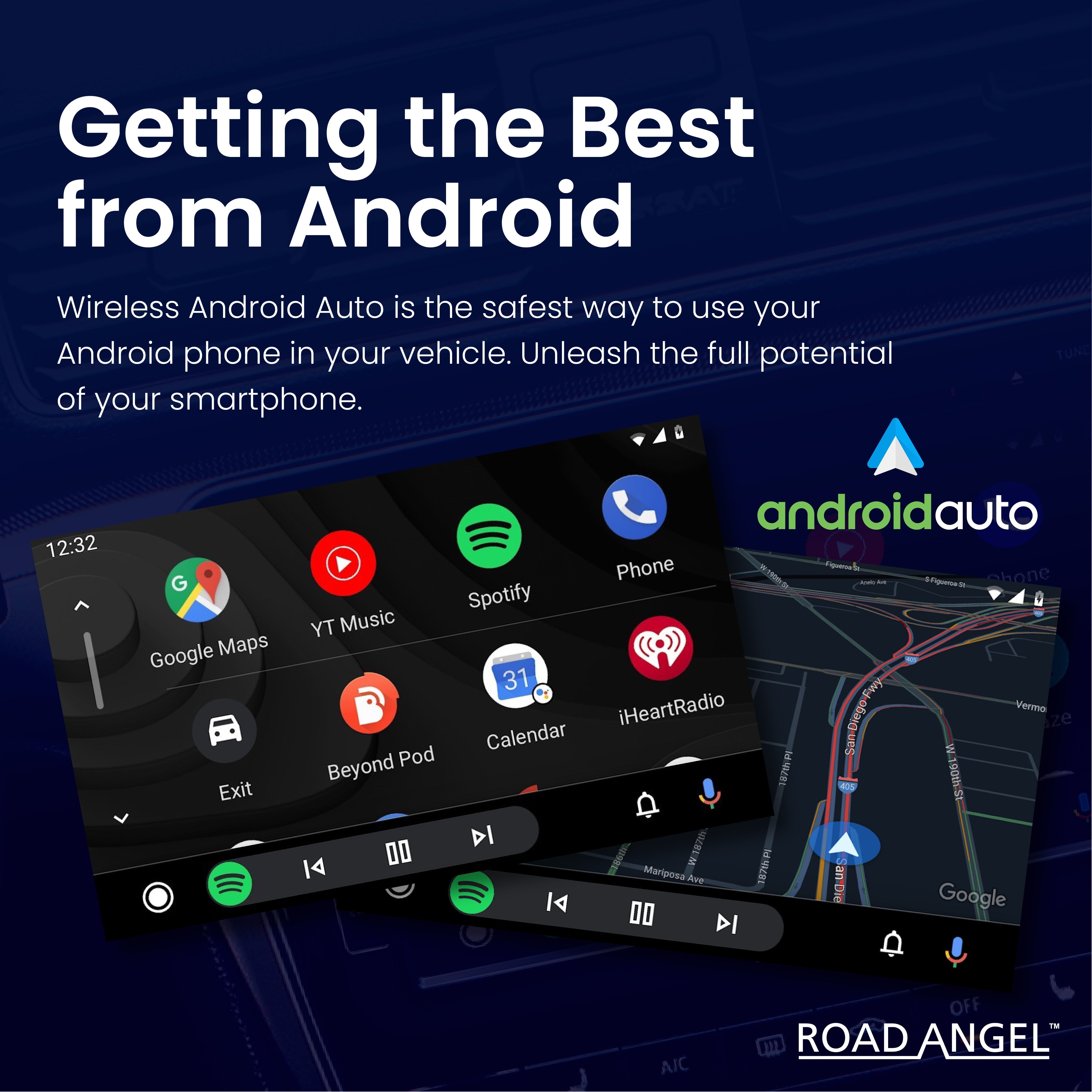 Road Angel RAAA1 kabelloser Android-Auto-Adapter