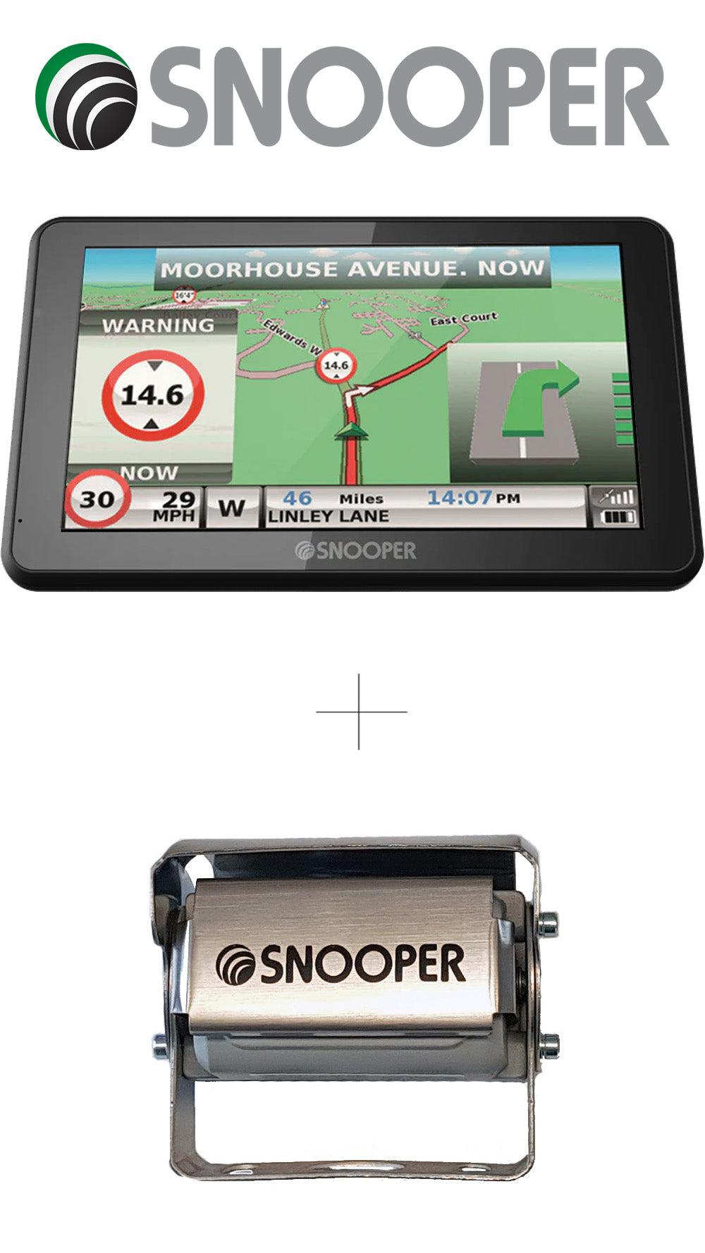 Snooper Ventura S6900 PRO Wohnmobil 7 Zoll Navigationssystem + Snooper RKM-700 Mini-Shutter-Rückfahrkamera analog, 700TVL, 118°,10-32V, PAL Version Art-Nr.: BU-MK15