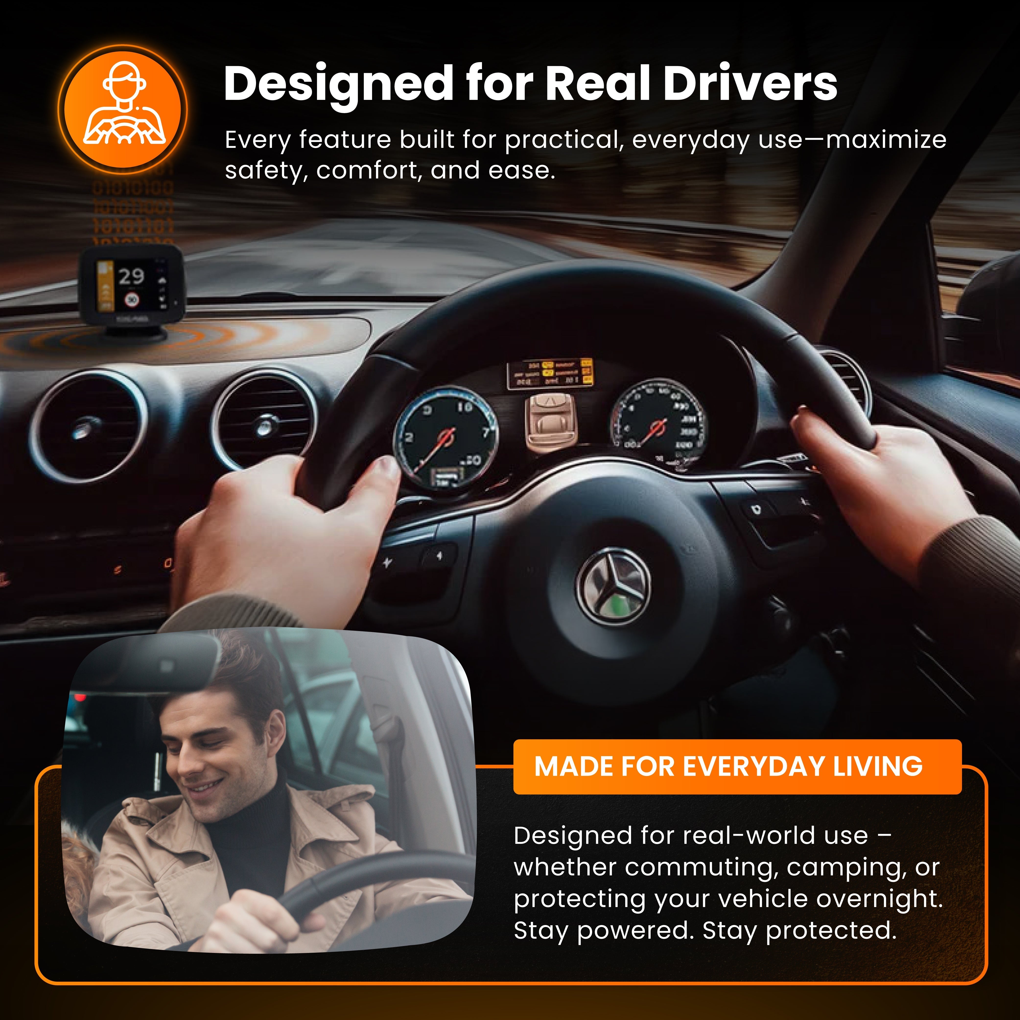 HWK12VC-OBD Road Angel Halo Pro Dashcam 12V 2-in-1 Festverdrahtungssatz mit USB Typ-C, Sicherungsabgriffen & OBD2