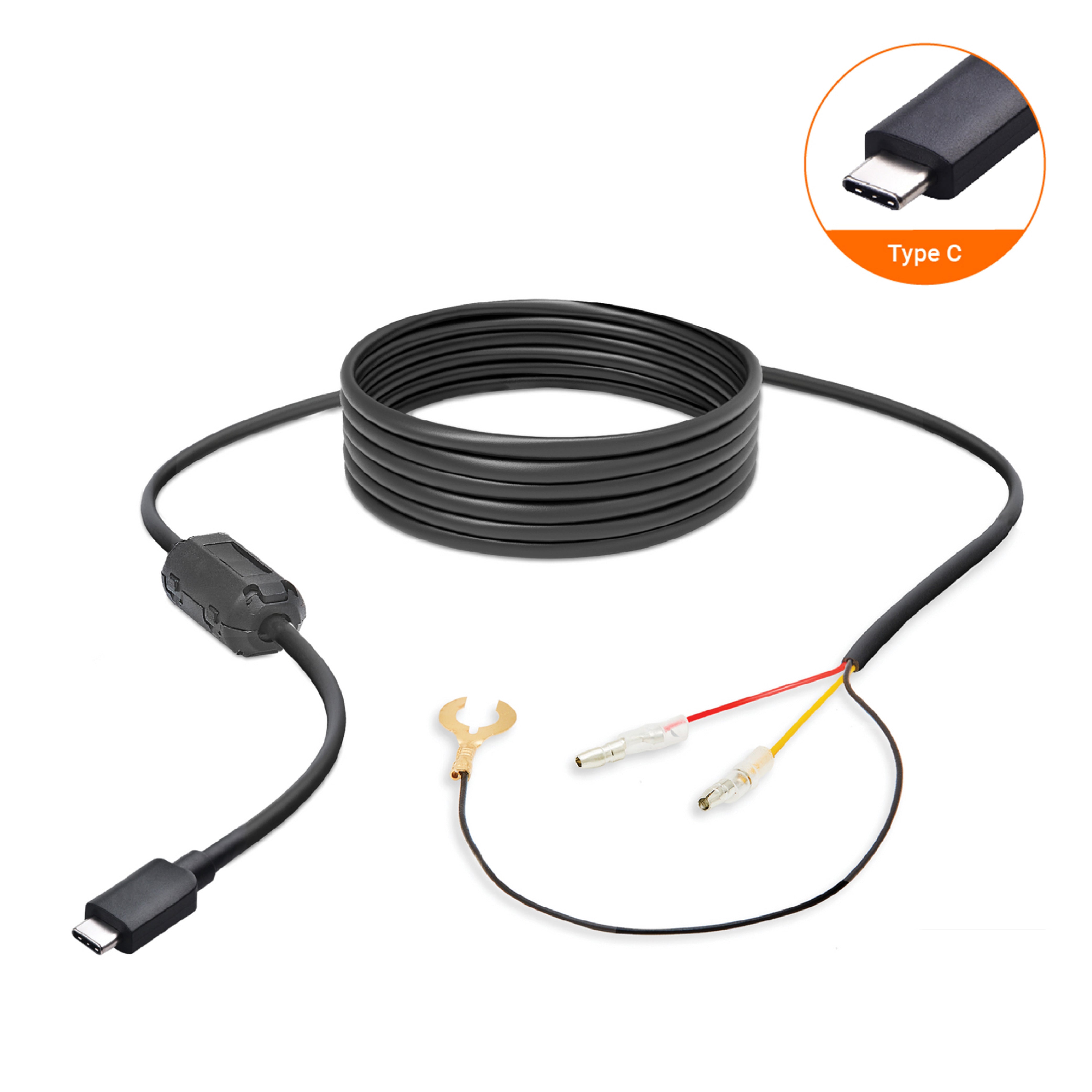 HWK5VC-OBD Road Angel Halo Dashcam 5V 2-in-1 Festverdrahtungssatz mit USB Typ-C, Sicherungsabgriffen & OBD2