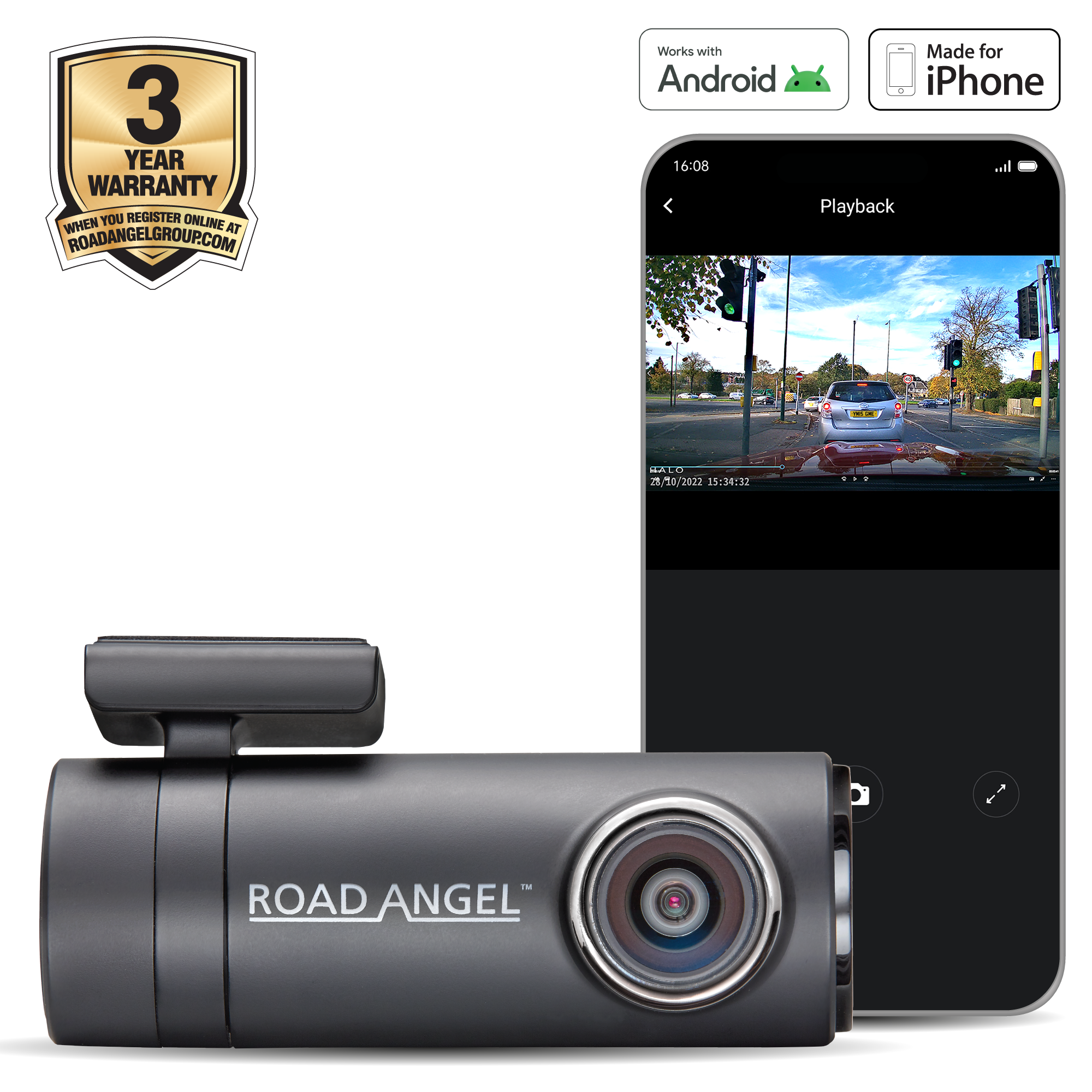 Road Angel Halo Drive 2 1440p QHD Dashcam