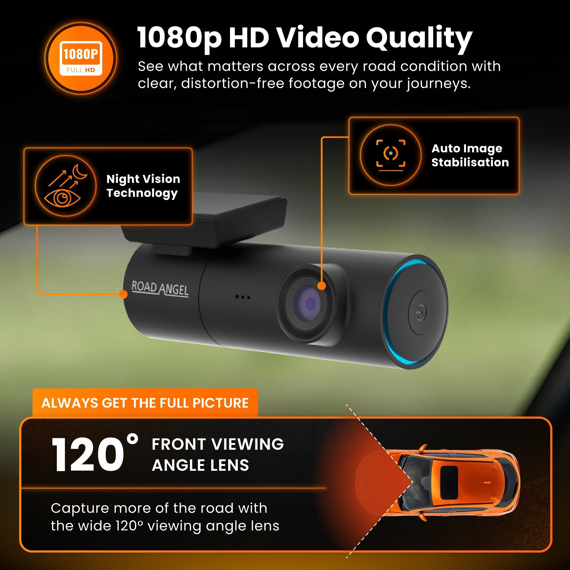Halo Spark Full HD 1080p Single-Dashcam mit Parkmodus & Wintermodus (USB-C)