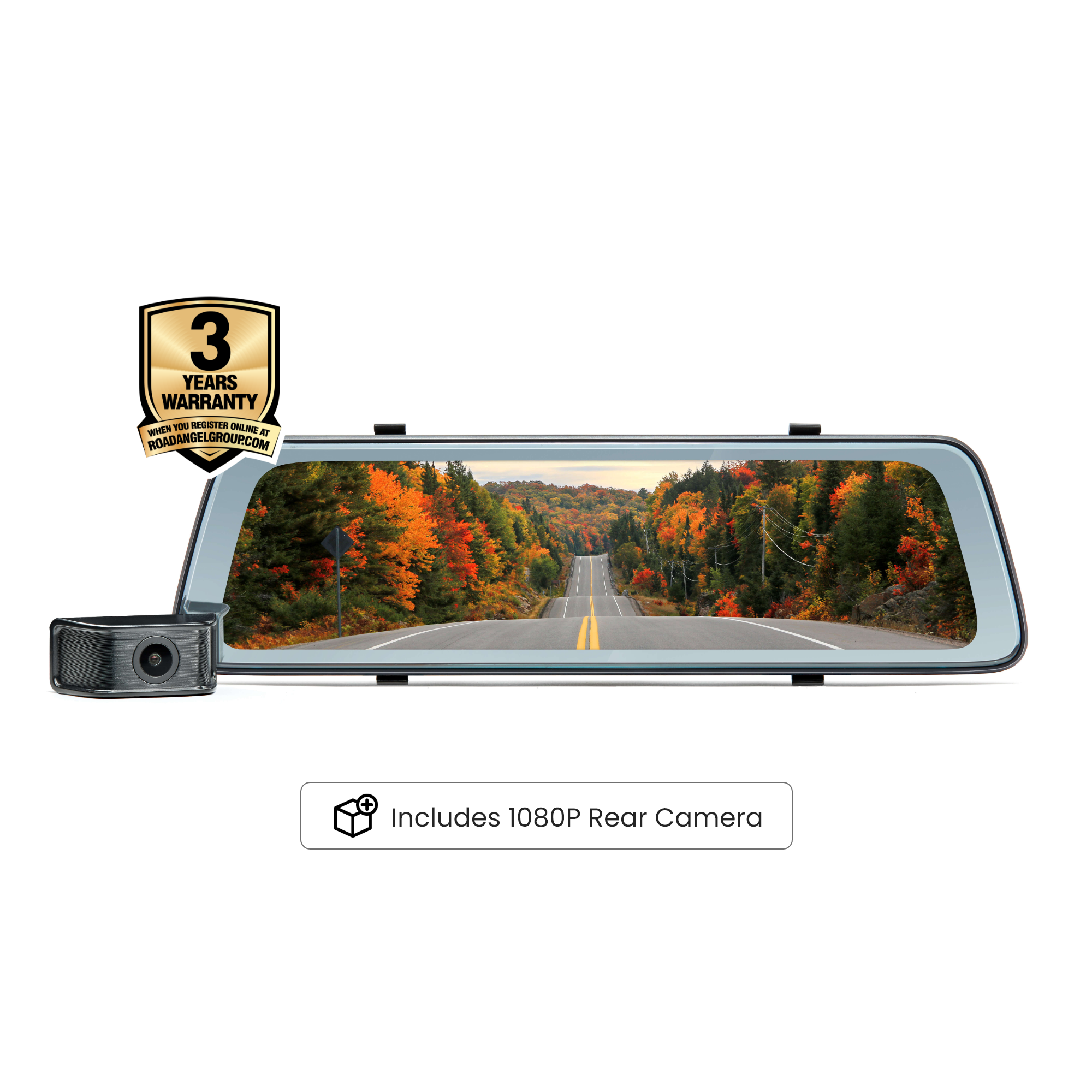 Road Angel Halo View 2 Rückspiegel-Dashcam mit 10-Zoll-Touchscreen & Dual-Parkmodus